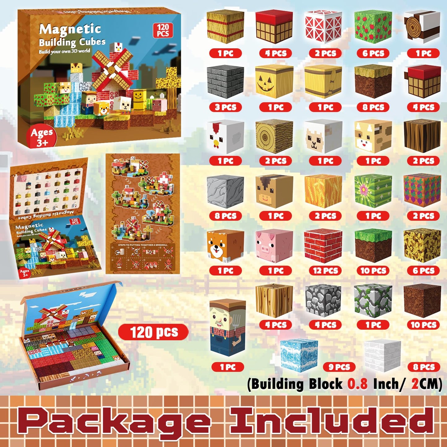 Goody King Magnetic Blocks 120PCS – STEM Building Toys for Kids 3-10