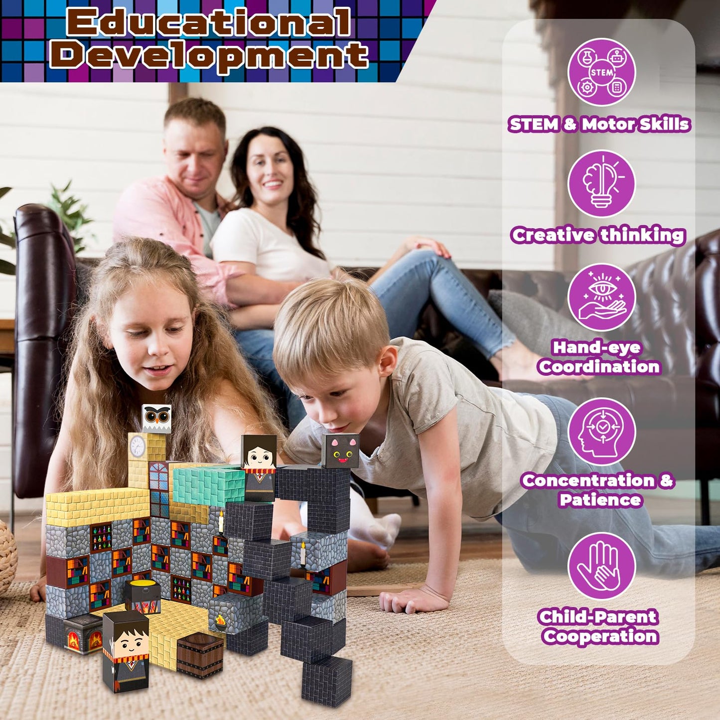 Goody King Magnetic Blocks - 100pcs STEM Building Toy for Kids 3-10 | Montessori & Sensory Play
