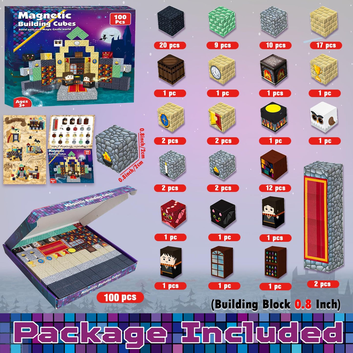 Goody King Magnetic Blocks - 100pcs STEM Building Toy for Kids 3-10 | Montessori & Sensory Play
