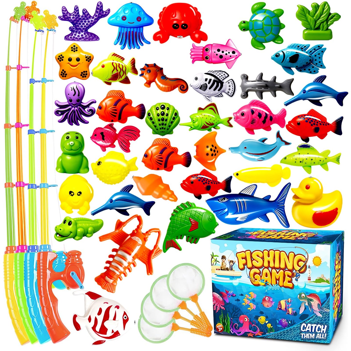 Goody King Magnetic Fishing Game – 2-Player Pool Toys for Kids (Ages 3–6)