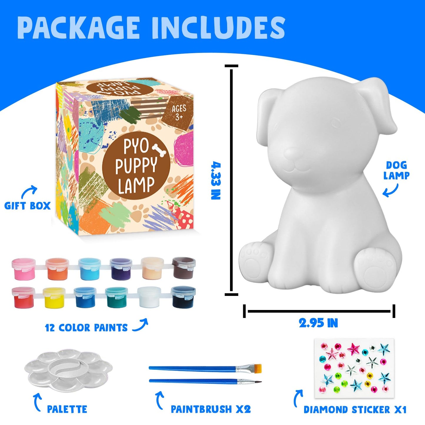 Goody King Paint Your Own Dog Lamp Kit – DIY Night Light for Kids