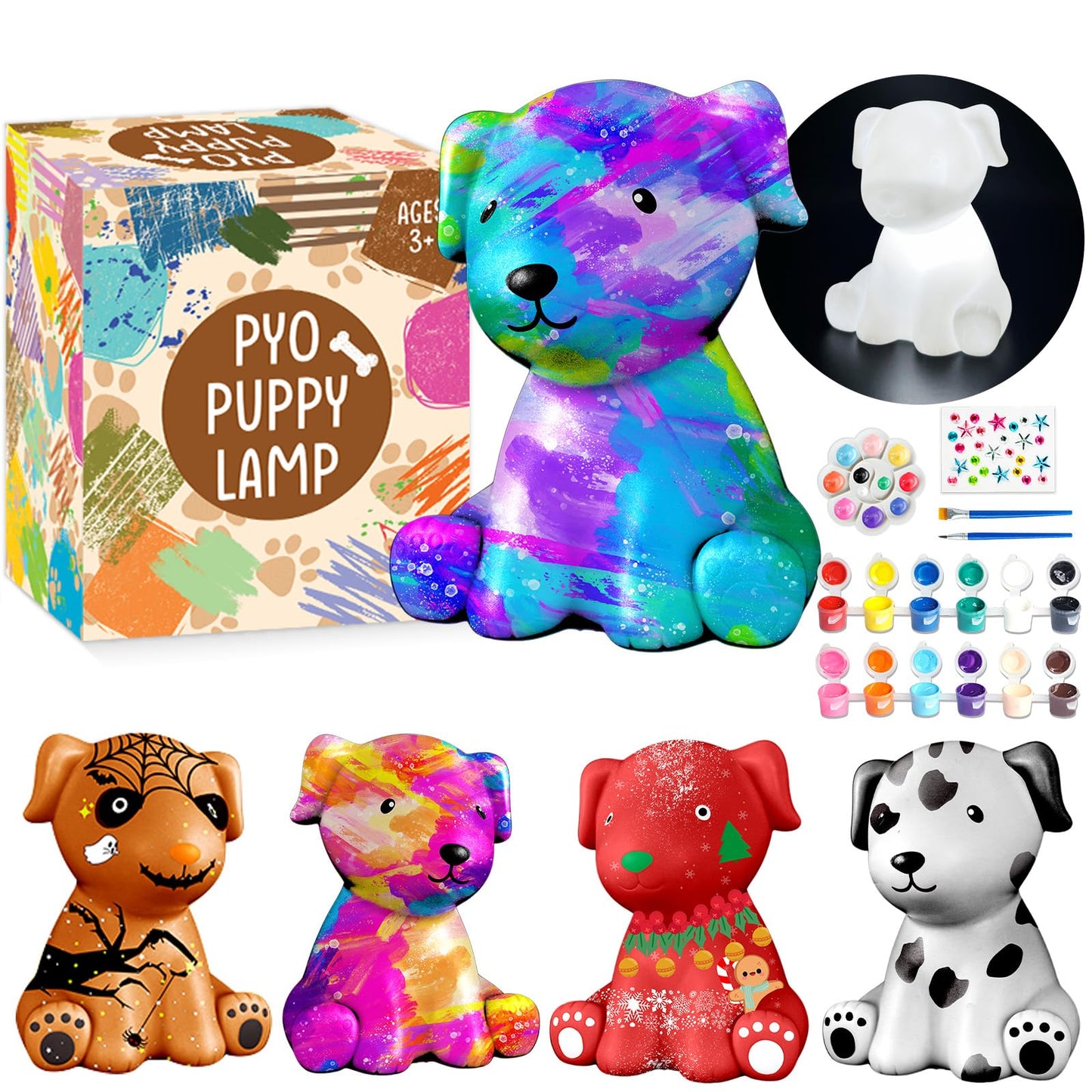Goody King Paint Your Own Dog Lamp Kit – DIY Night Light for Kids