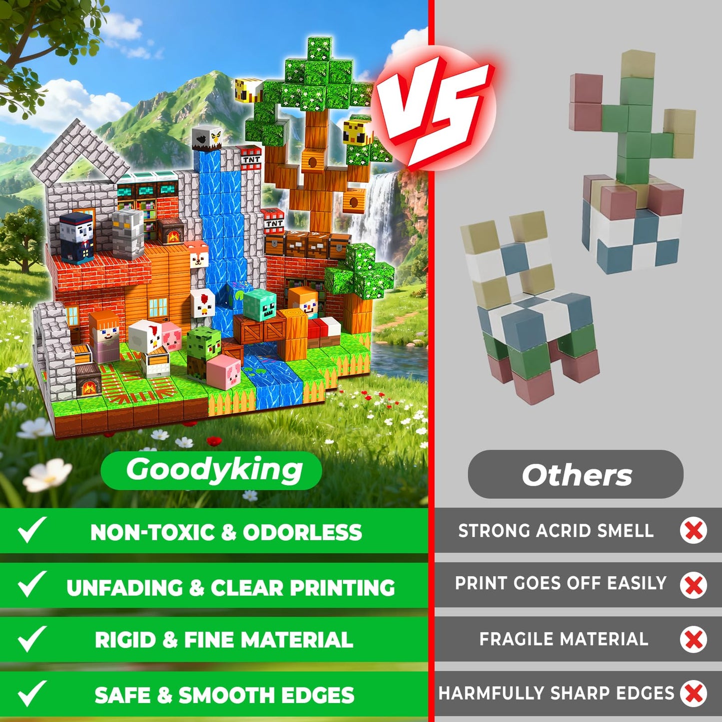 Goody King 300PCS Magnetic Blocks – Forest Magnetic Building Set for STEM & Imaginative Play