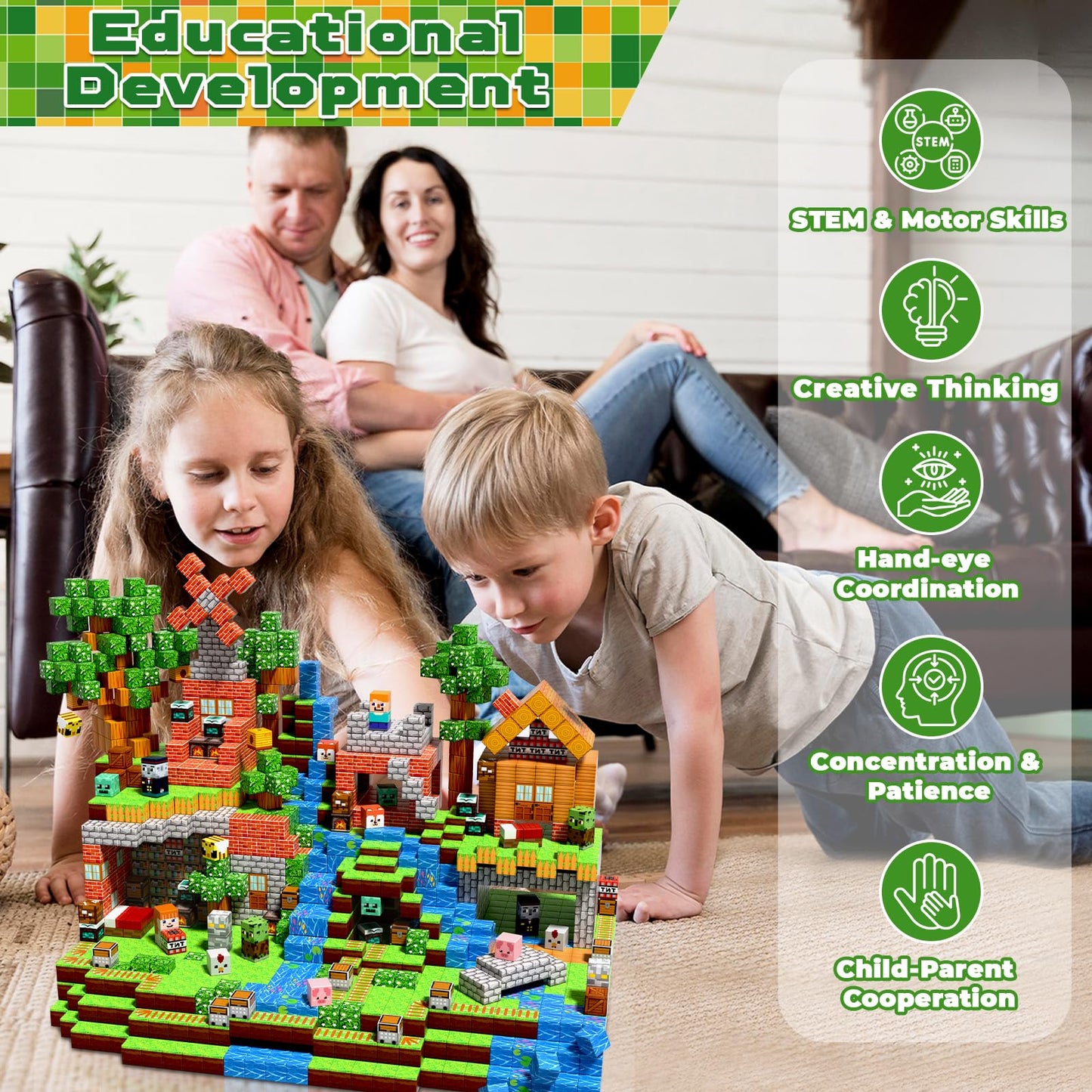 Goody King 300PCS Magnetic Blocks – Forest Magnetic Building Set for STEM & Imaginative Play