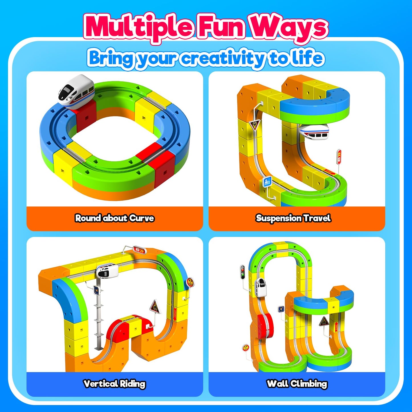 Goody King Electric Train Set – 69-Piece STEM Track Kit for Kids 3-8