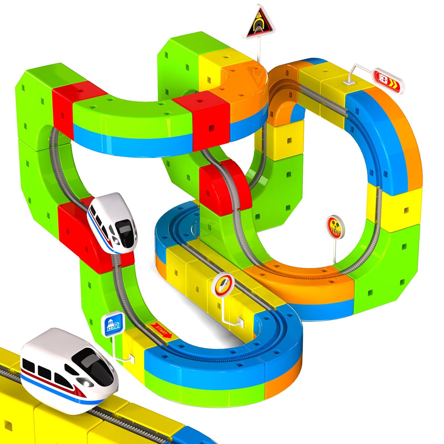 Goody King Electric Train Set – 69-Piece STEM Track Kit for Kids 3-8