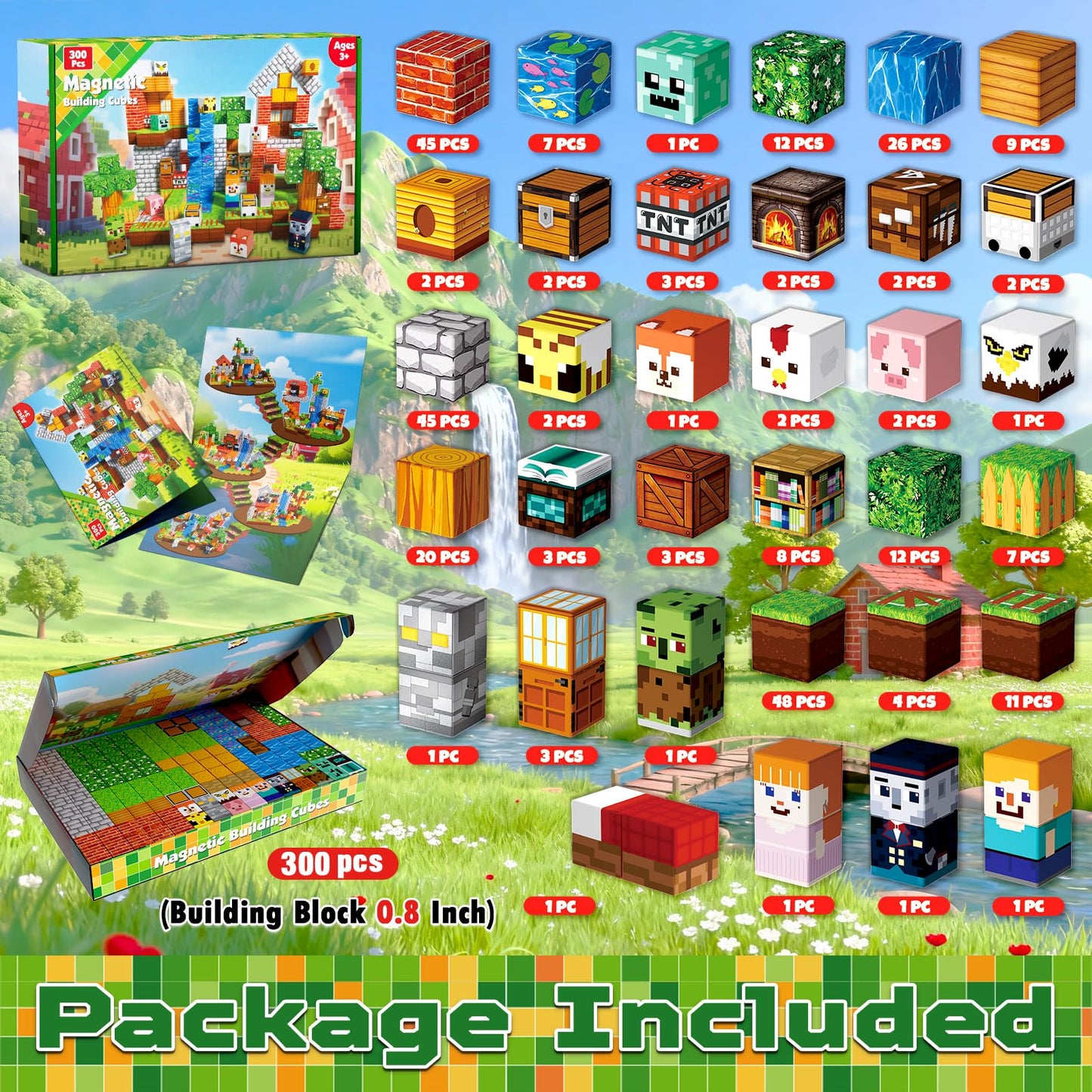 Goody King 300PCS Magnetic Blocks – Forest Magnetic Building Set for STEM & Imaginative Play