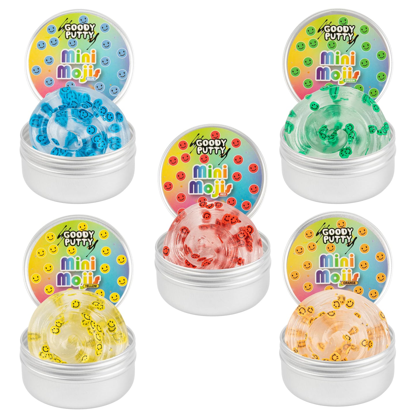 Goody Putty Emoji Putty Set — 5-Tin Bouncing Fidget Toy for Kids