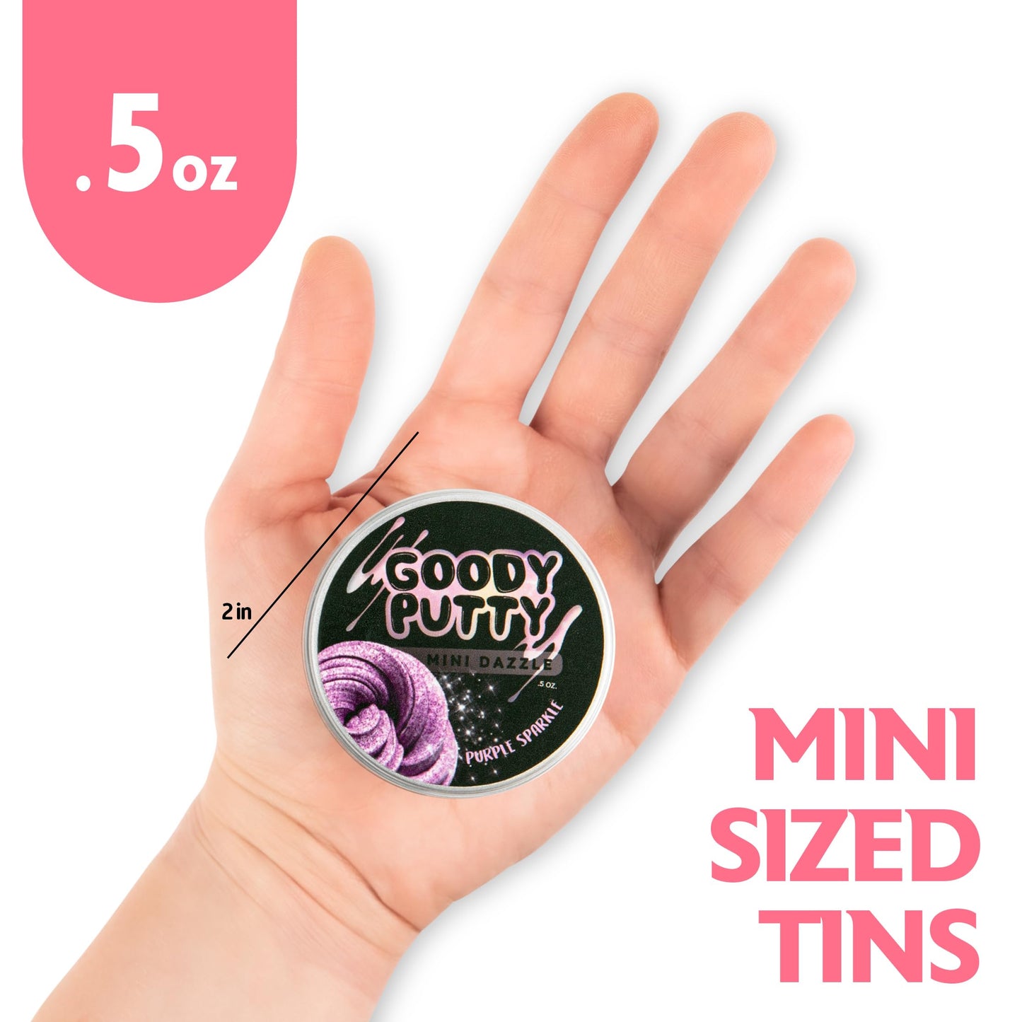 Goody Putty Mini Dazzle Tin 8-Pack – Glitter Sensory Putty Toys for Kids