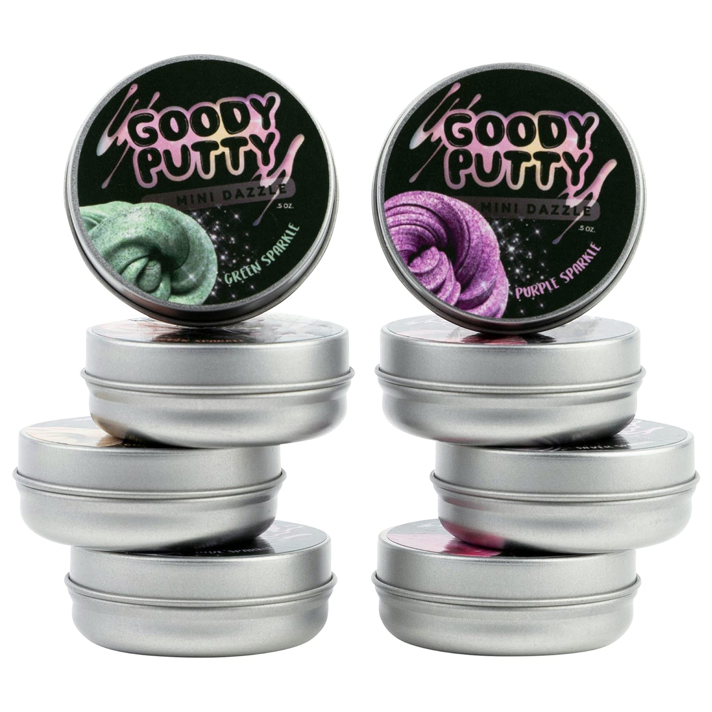 Goody Putty Mini Dazzle Tin 8-Pack – Glitter Sensory Putty Toys for Kids