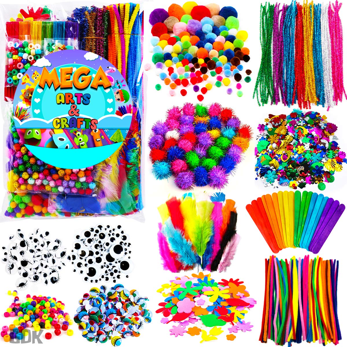 GoodyKing Arts & Crafts Kit for Kids — 1170 Pcs Craft Set (Ages 4-9)