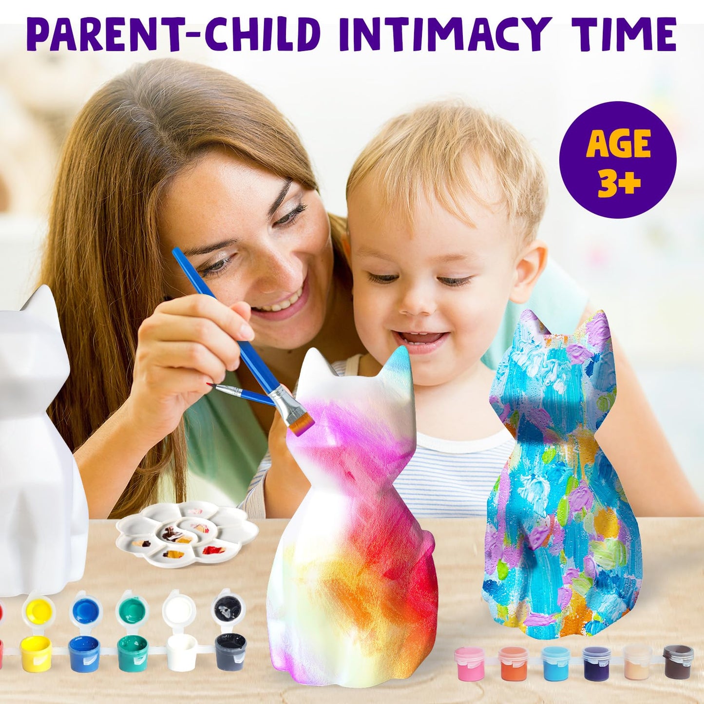 Goody King Paint Your Own Cat Lamp Kit – DIY Cat Crafts Night Light for Kids 8-12