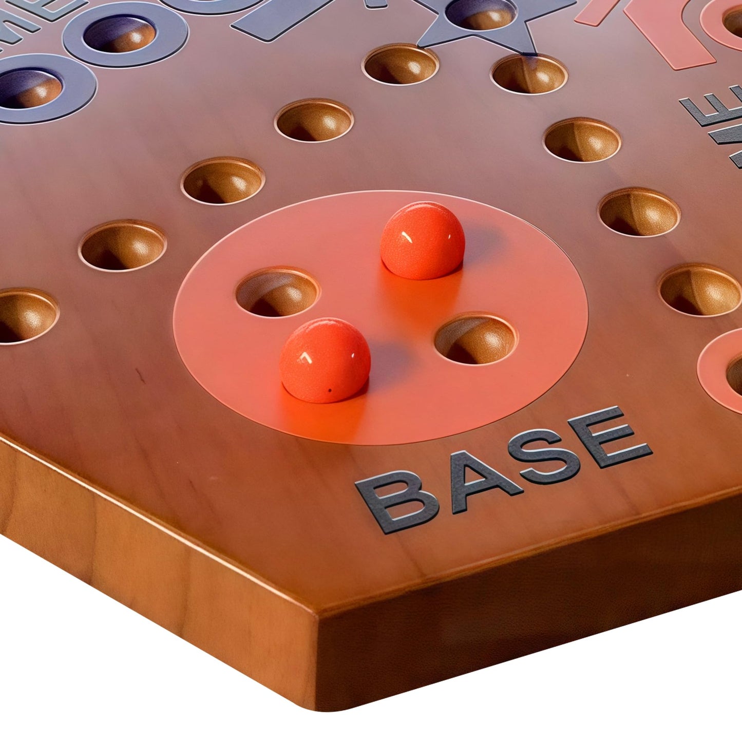 GOOGGOING Wooden Marble Board Game – Double-Sided, 2-6 Players, 15-Inch Flame Finish