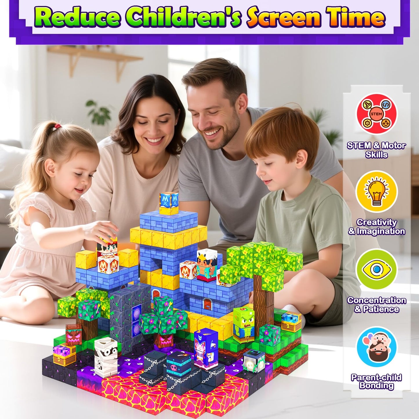Gooidea 150 Magnetic Blocks – STEM Building Toy for Kids 4–12 | Kingdom vs Demon