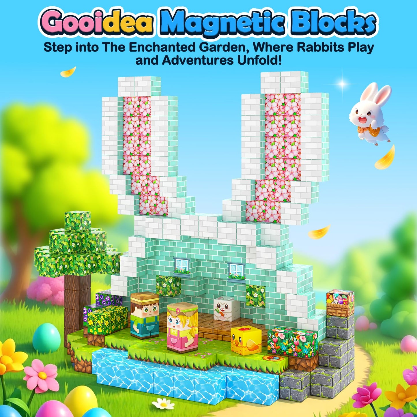 Gooidea 108PCS Magnetic Blocks – 1-Inch Building Cubes with Puzzle Panel | Sensory Learning Toy for Ages 3+