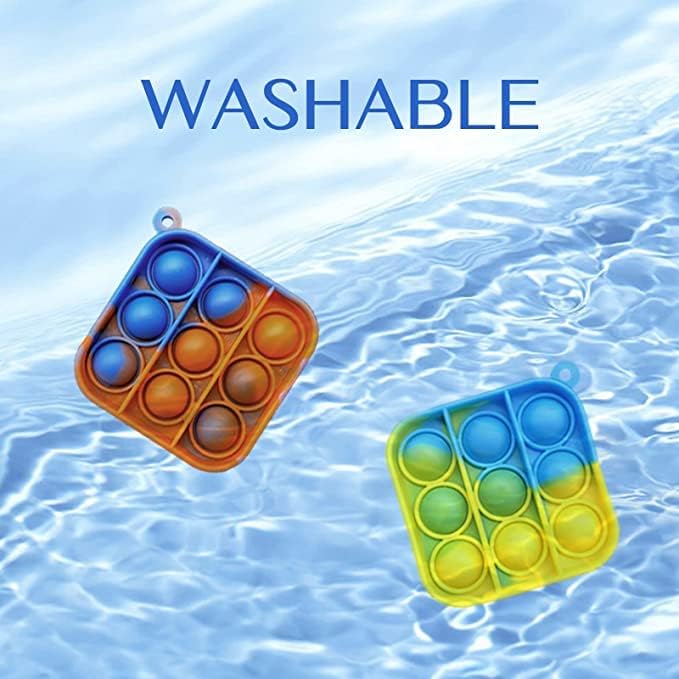 GooKit Christmas 60Pcs Mini Pop Push It Keychain Fidget Toys – Sensory Bubble Toys for Kids & Adults