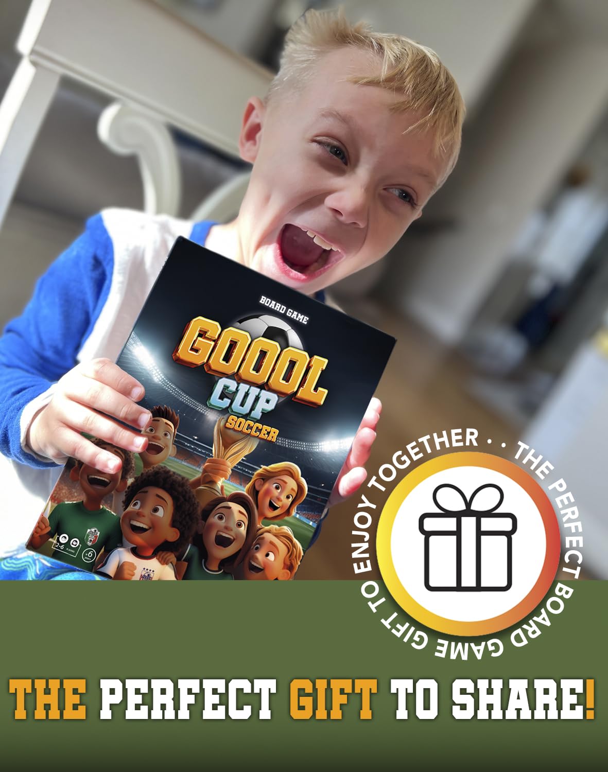 GOOOL CUP Soccer Board Game – Family Card Game for Kids 8–12 | 2–6 Players