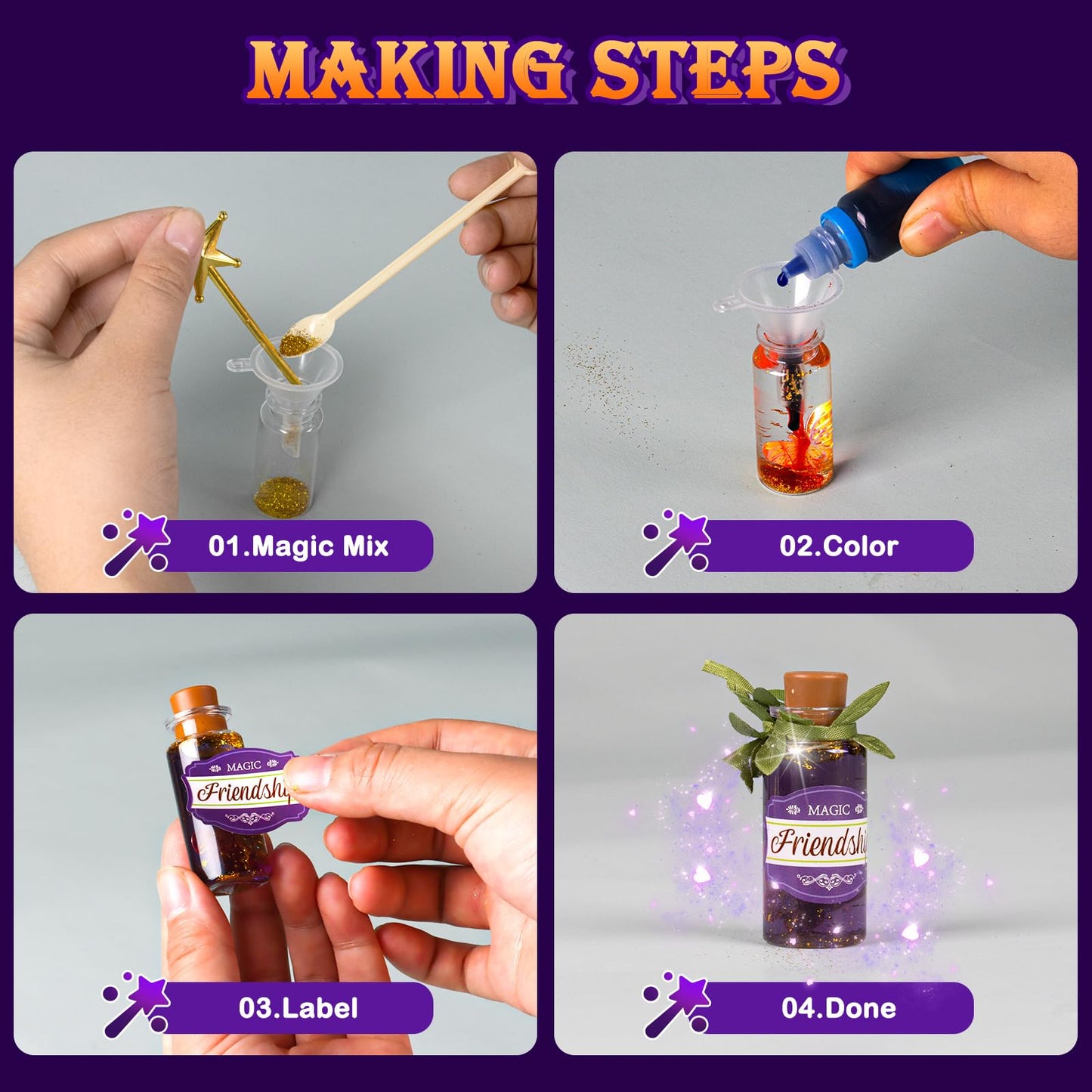 GORISPI Magic Potion Kit for Girls – 22 Potions Fairy Craft Kit for Kids 6–12+