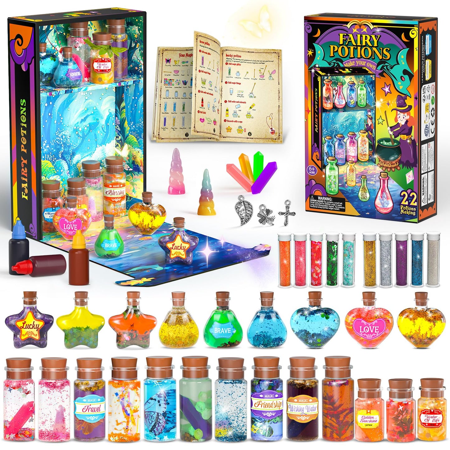GORISPI Magic Potion Kit for Girls – 22 Potions Fairy Craft Kit for Kids 6–12+