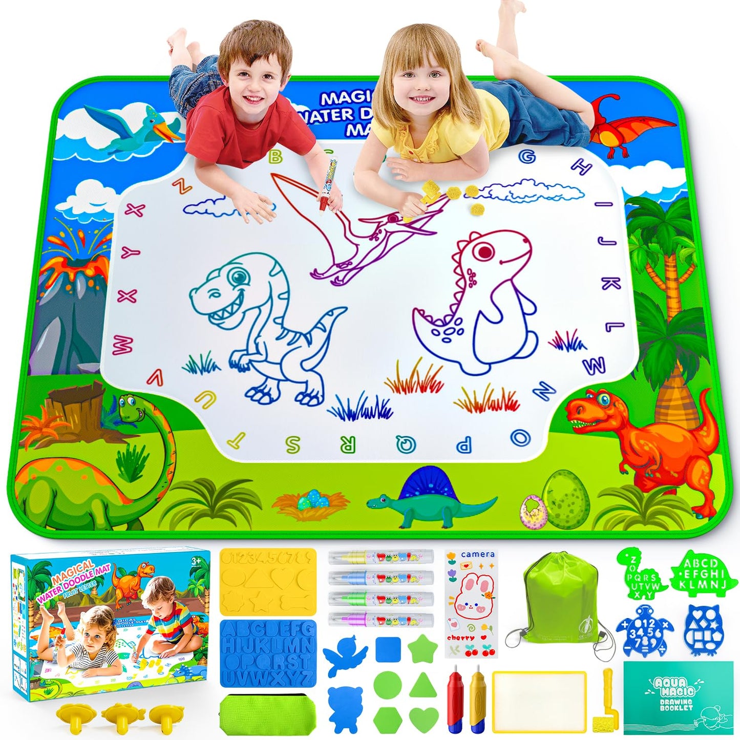GORISPI Water Doodle Mat 40x32 — Mess-Free Neon Doodle Board for Kids 3-8
