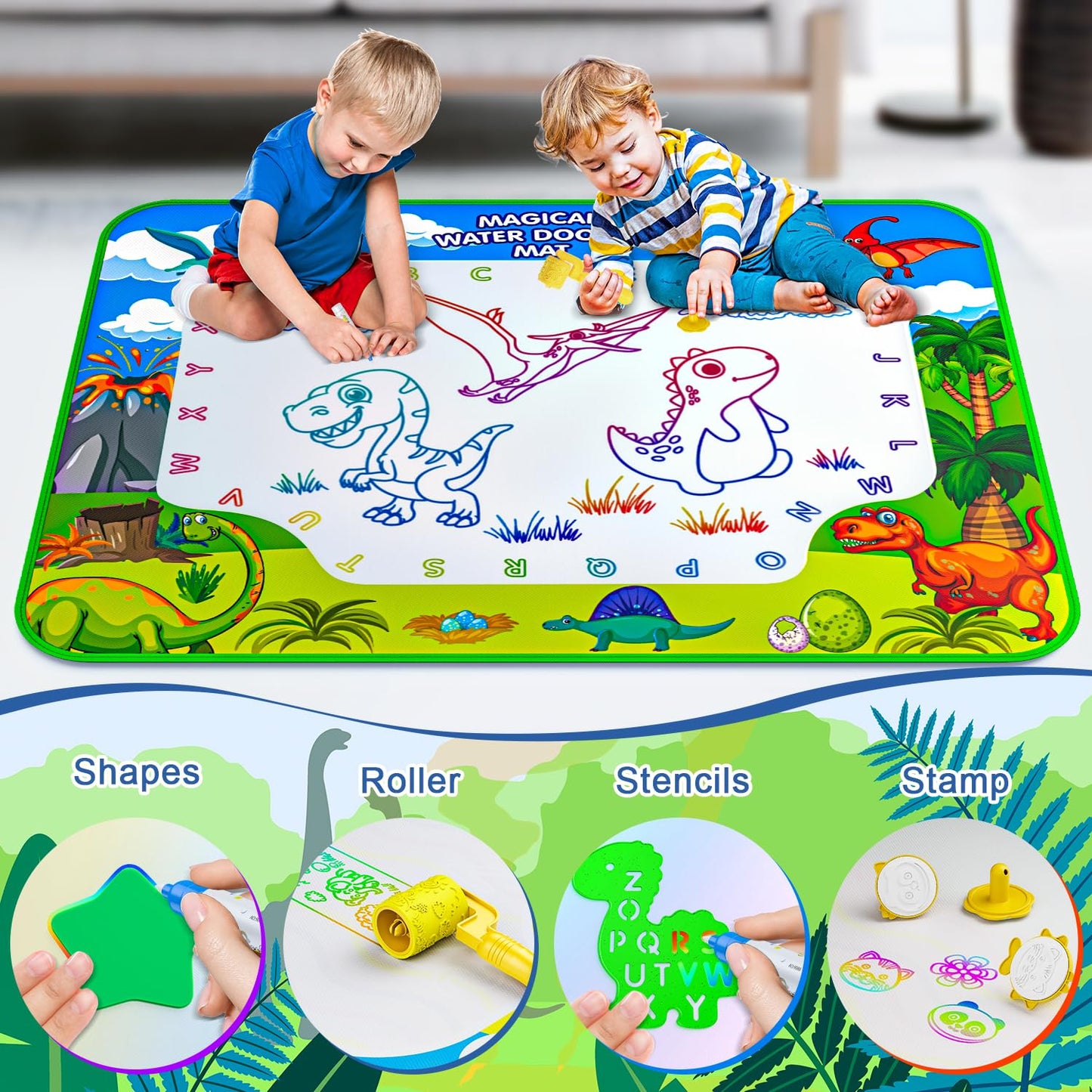 GORISPI Water Doodle Mat 40x32 — Mess-Free Neon Doodle Board for Kids 3-8