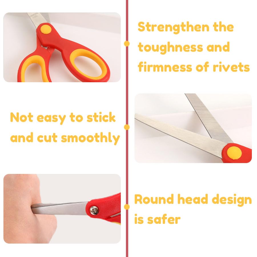 Gorofit Left Kids Scissors - Left-Handed Safety Scissors for Toddlers, 5.8 Inch