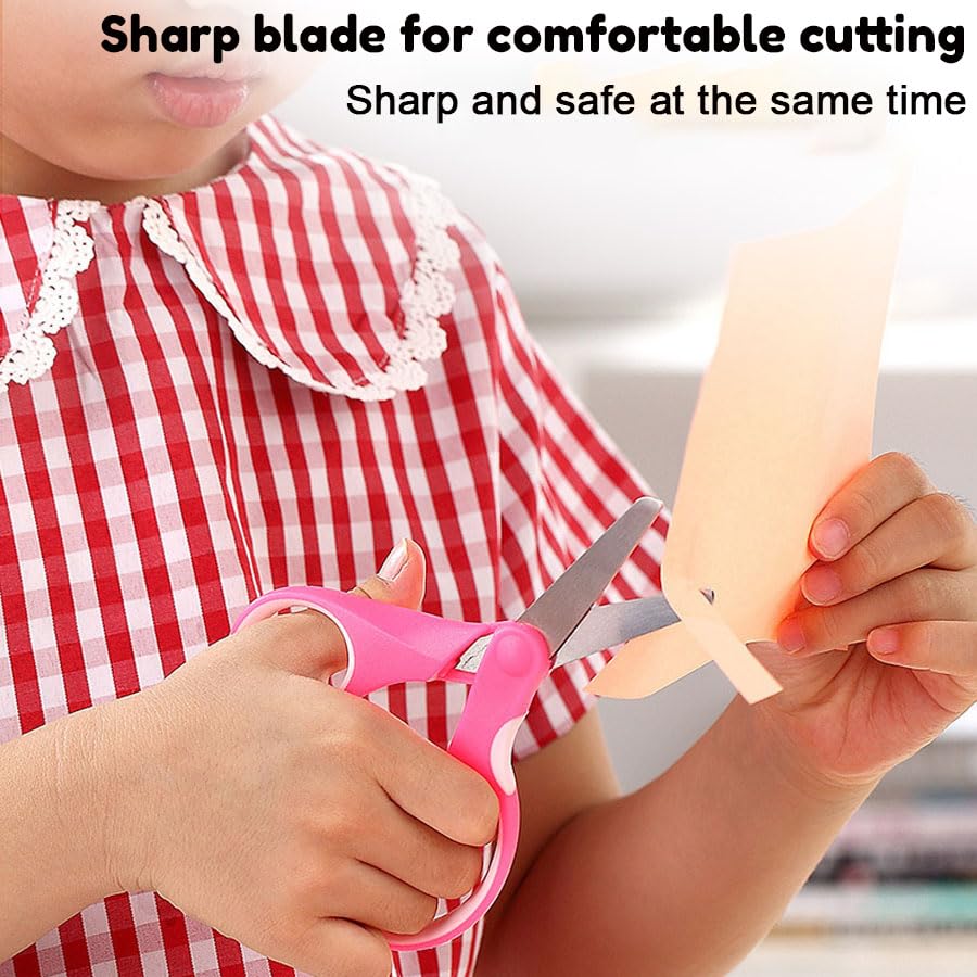 Gorofit Left Kids Scissors - Left-Handed Safety Scissors for Toddlers, 5.8 Inch