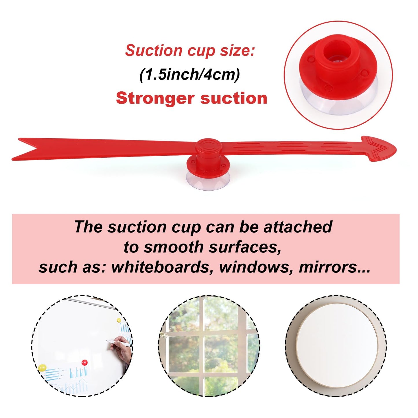 Gosknor Large Arrow Spinner with Suction Cup – Classroom Game Spinner (Red)