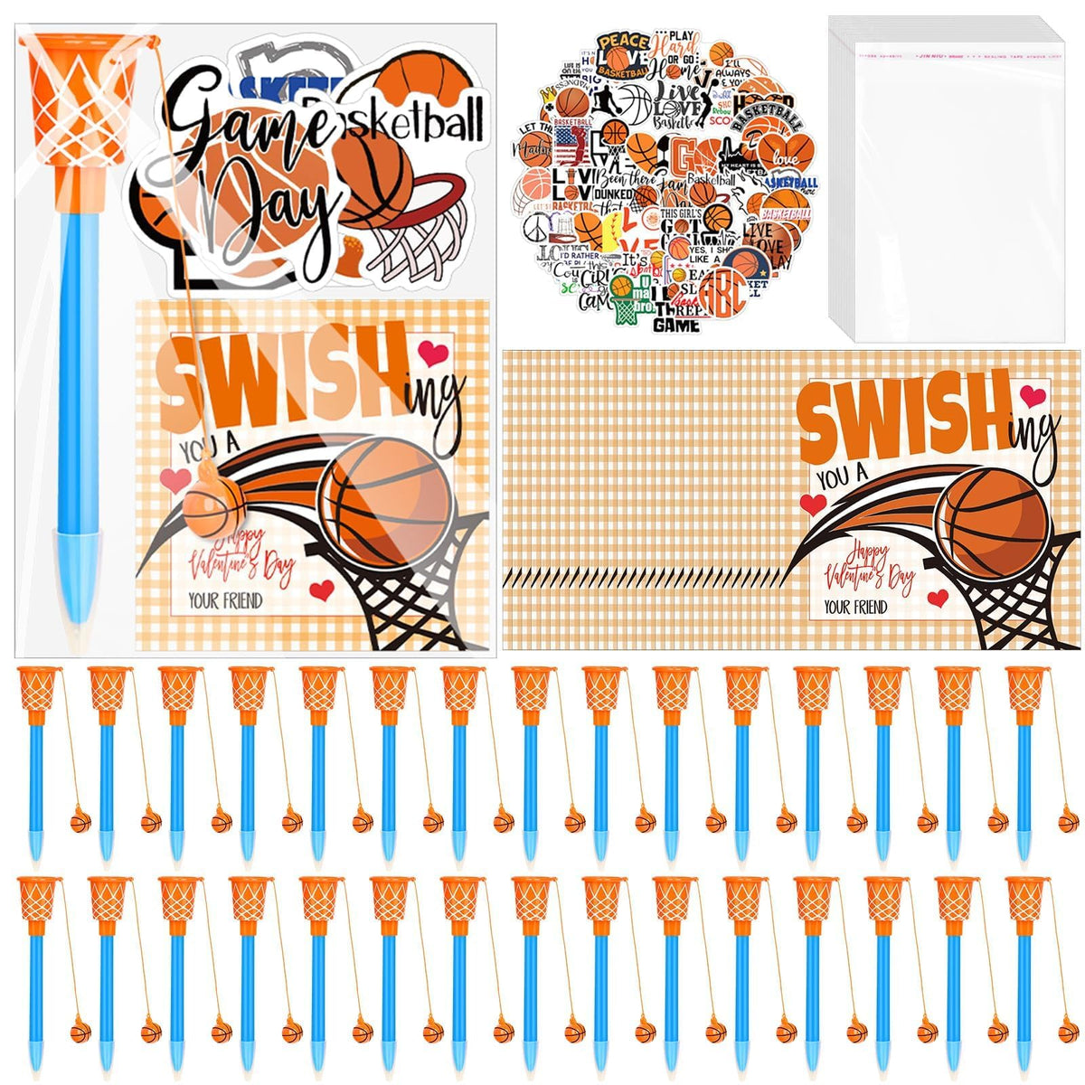 Gosodeny 30-Set Valentine's Day Gifts — Basketball Theme Favors