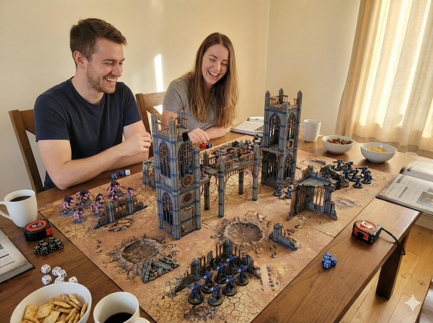 Gothic Sector Terrain Set – 28mm Scale Buildings & Scatter for 2000-Point Warhammer 40k Games (Gothic Sky Bridge)