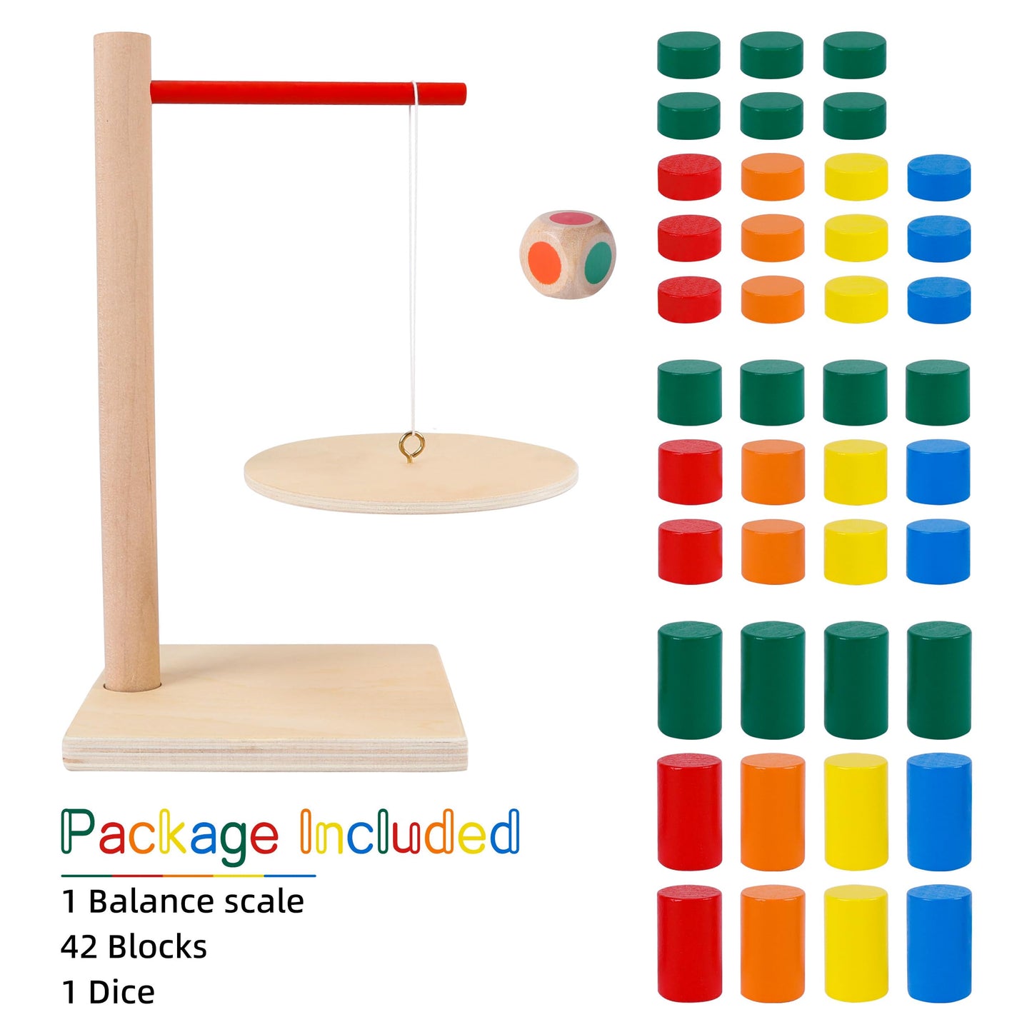 GOTHINK Wooden Balancing Pendulum Game – 42-Piece Montessori Toy for Kids & Adults