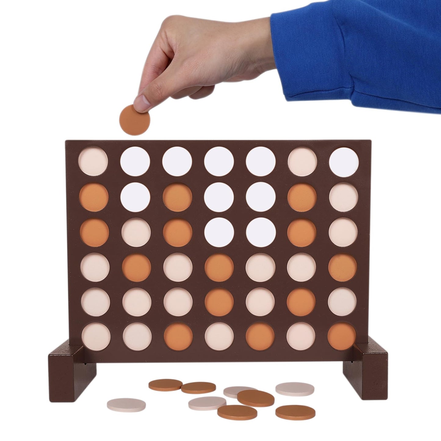GOTHINK Wooden Four in a Row Game | Classic Strategy for Kids & Adults
