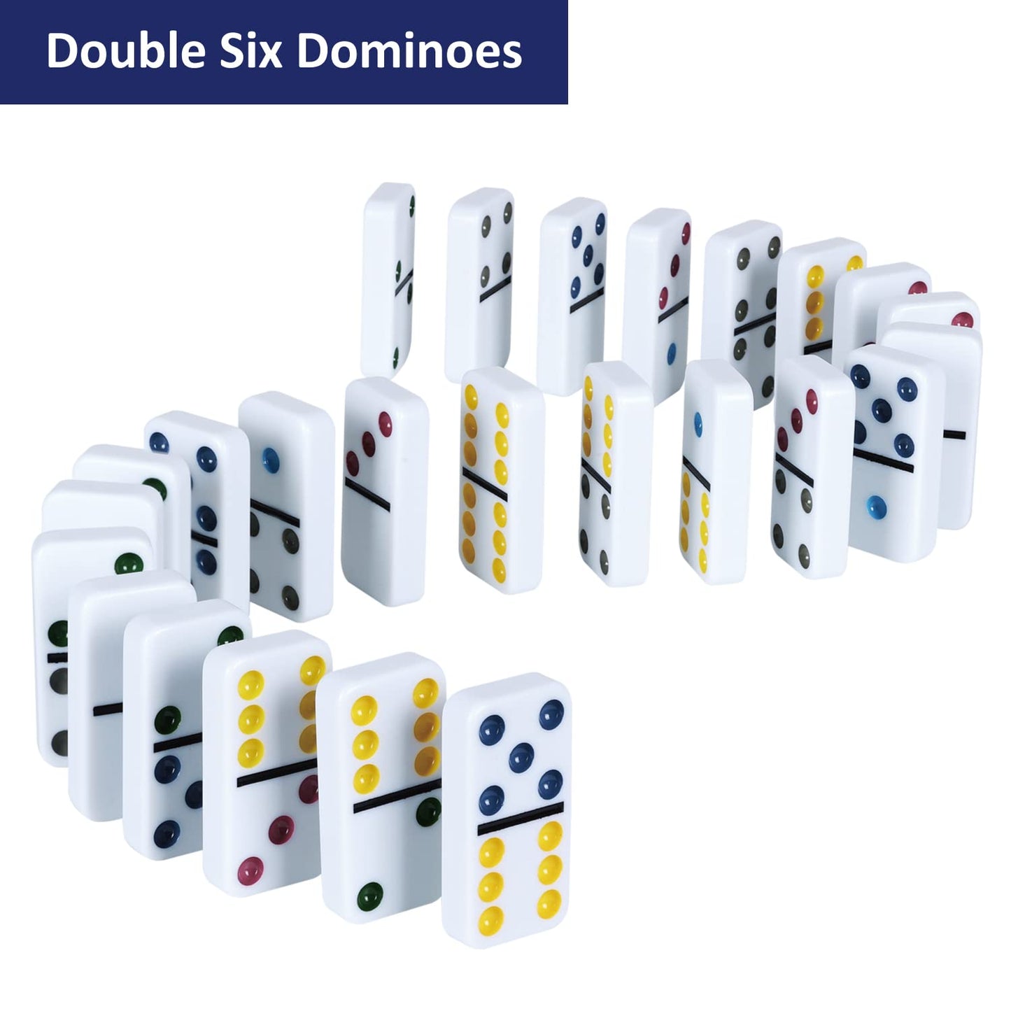 GOTHINK Double Six Dominoes Set with Tin Box – 28 Colorful Domino Tiles for 2-4 Players