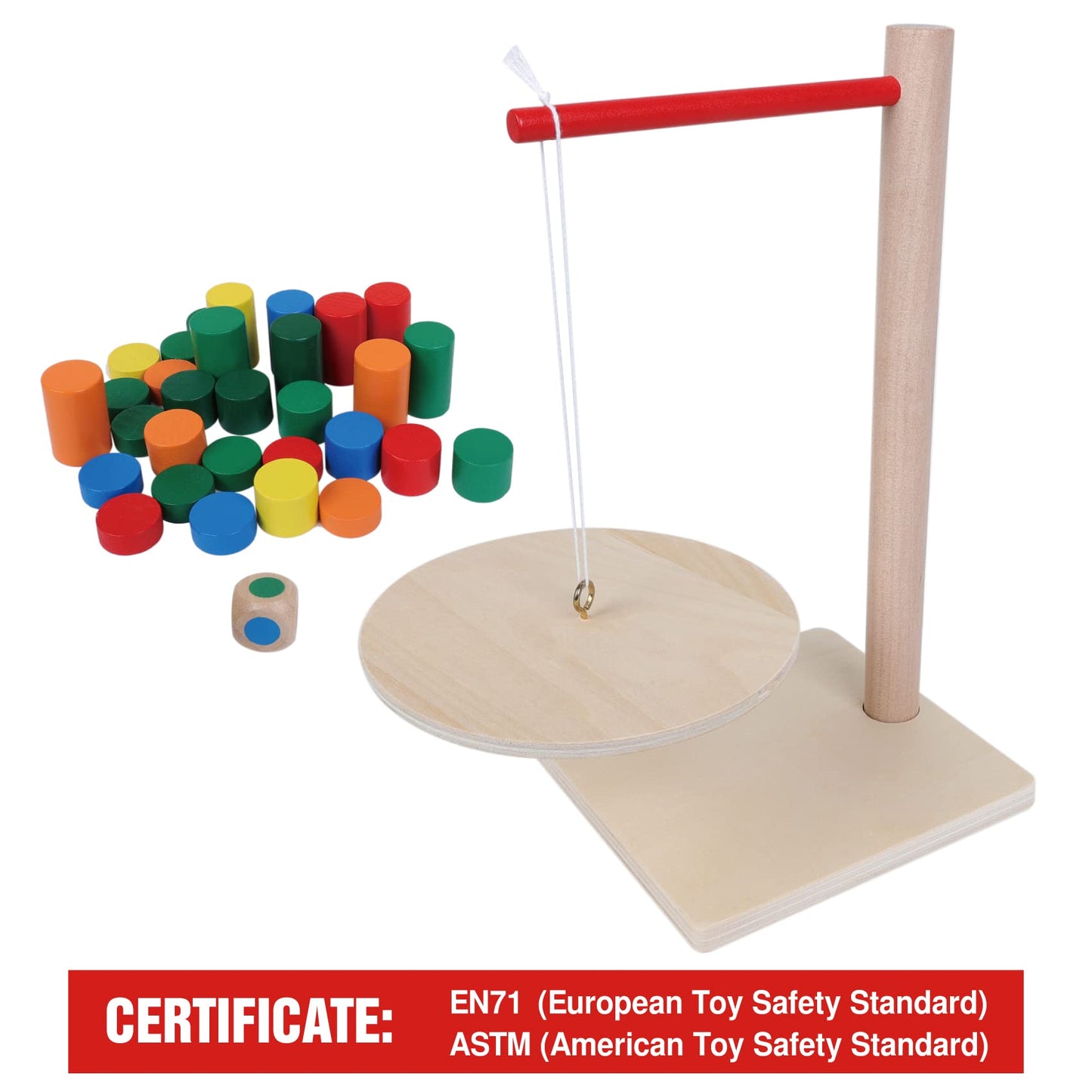 GOTHINK Wooden Balancing Pendulum Game – 42-Piece Montessori Toy for Kids & Adults