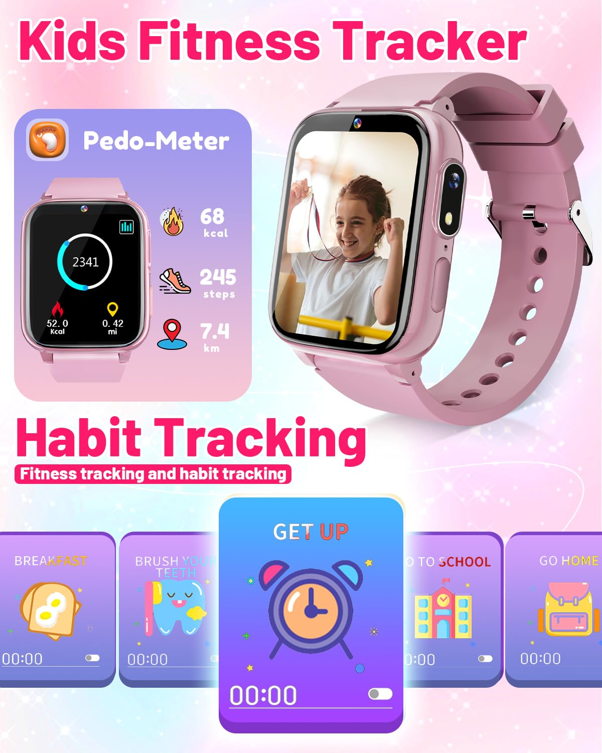Gothwick Kids Smartwatch – 26 Games, HD Camera, 10+ Day Battery, Ages 3-8
