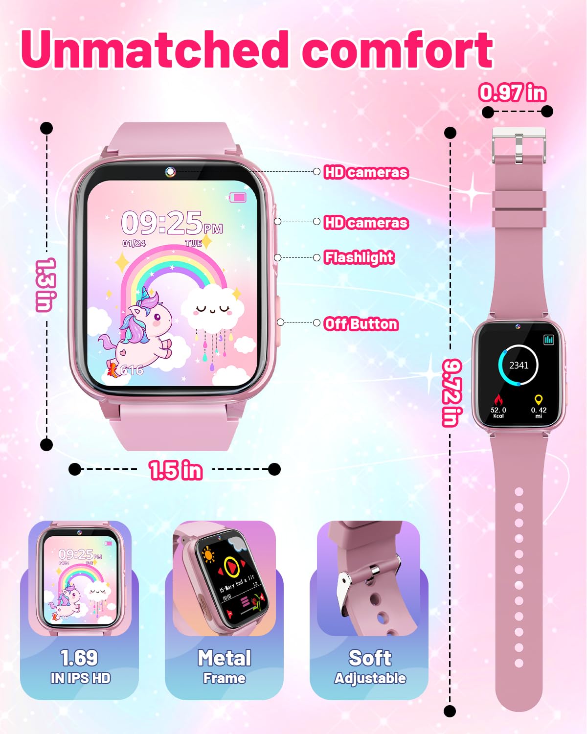 Gothwick Kids Smartwatch – 26 Games, HD Camera, 10+ Day Battery, Ages 3-8