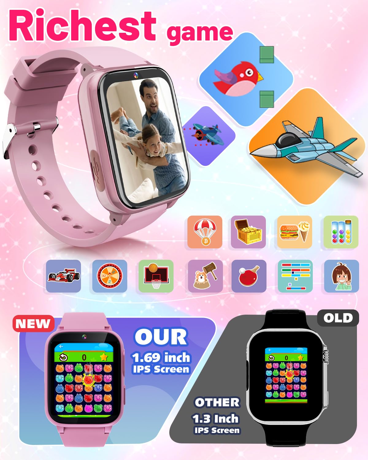 Gothwick Kids Smartwatch – 26 Games, HD Camera, 10+ Day Battery, Ages 3-8