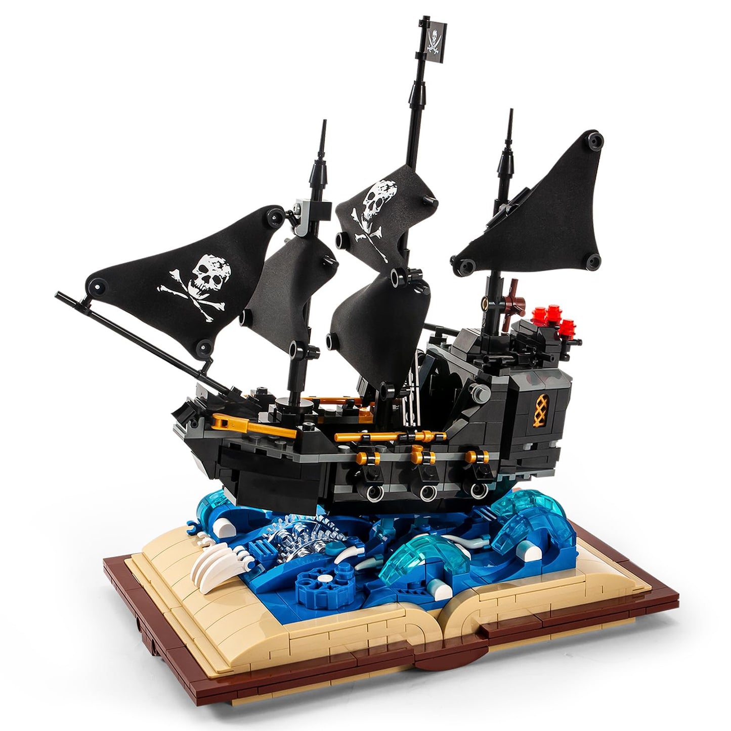 GOTIMON Black Pearl Ship Grimoire Building Blocks Set – 919 Pieces, Gift for All Ages