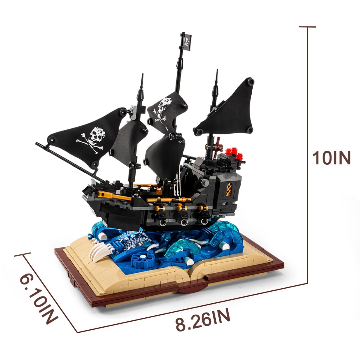 GOTIMON Black Pearl Ship Grimoire Building Blocks Set – 919 Pieces, Gift for All Ages