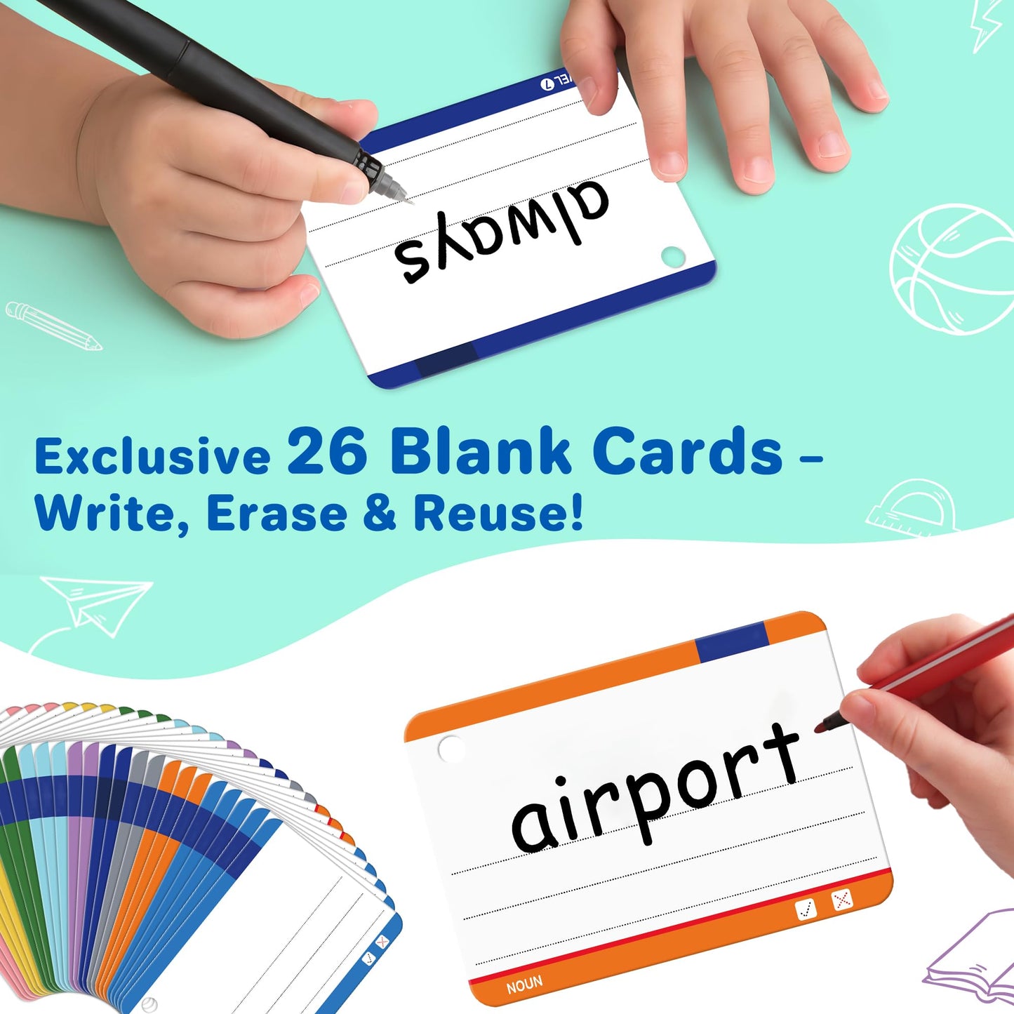 Gotoofun 1180 Sight Words Flash Cards – Dolch & Fry High-Frequency Reading Kit