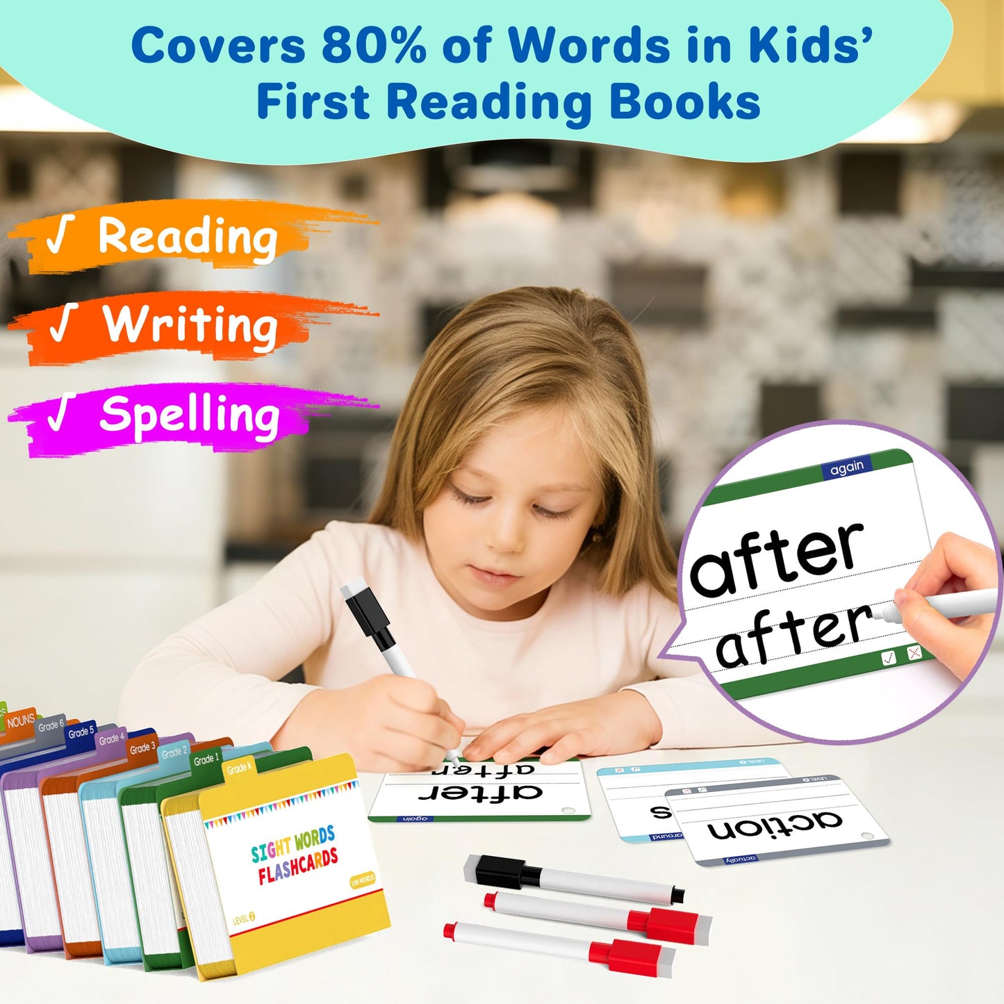 Gotoofun 1180 Sight Words Flash Cards – Dolch & Fry High-Frequency Reading Kit