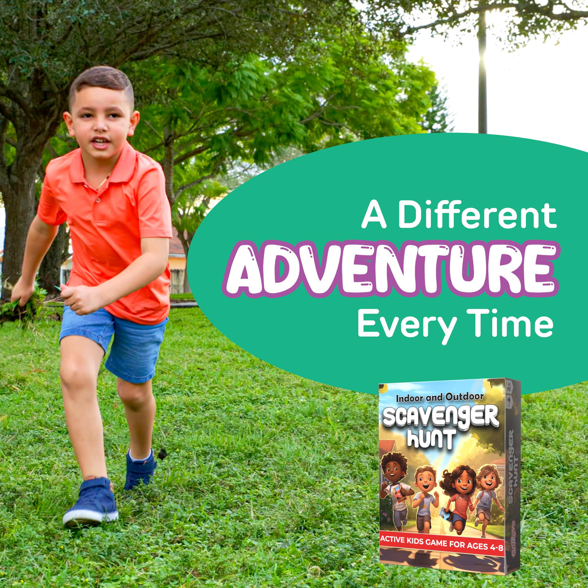 GOTROVO Active Kids Scavenger Hunt – Indoor & Outdoor Screen-Free Family Game (Ages 4-8)