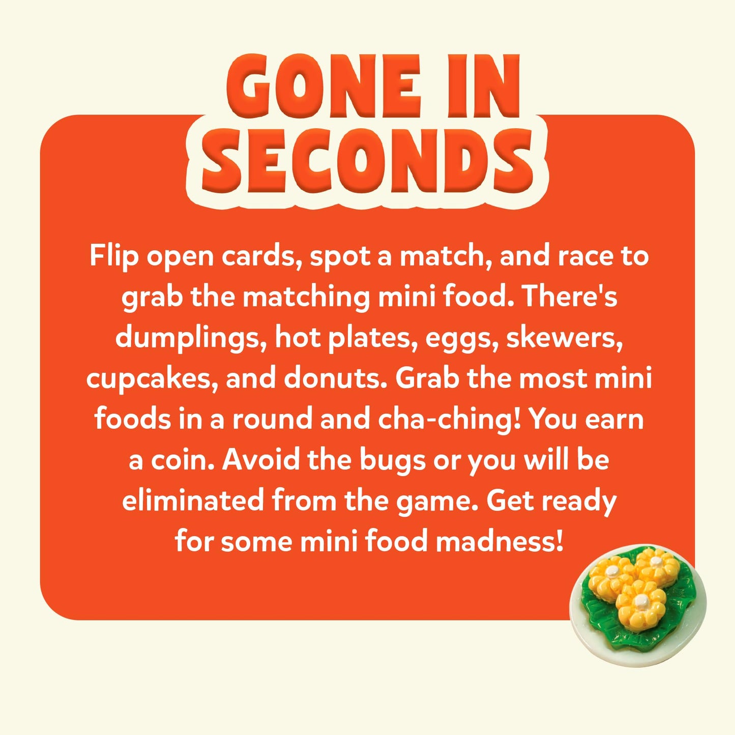 Gouda Games Gone in Seconds — Fast-Paced Mini Food Card Grab Game, 2–5 Players
