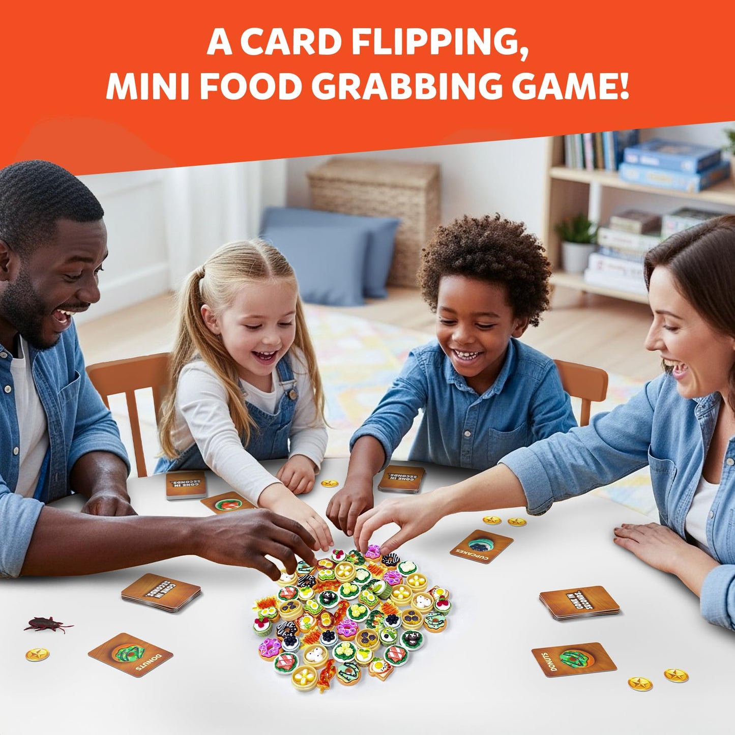 Gouda Games Gone in Seconds — Fast-Paced Mini Food Card Grab Game, 2–5 Players