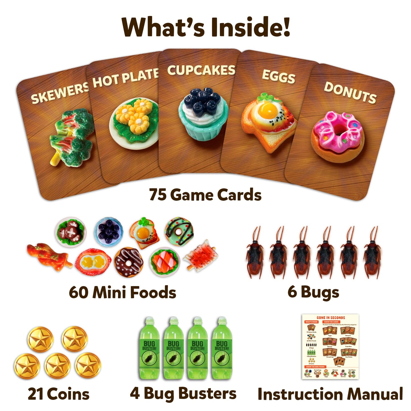Gouda Games Gone in Seconds — Fast-Paced Mini Food Card Grab Game, 2–5 Players