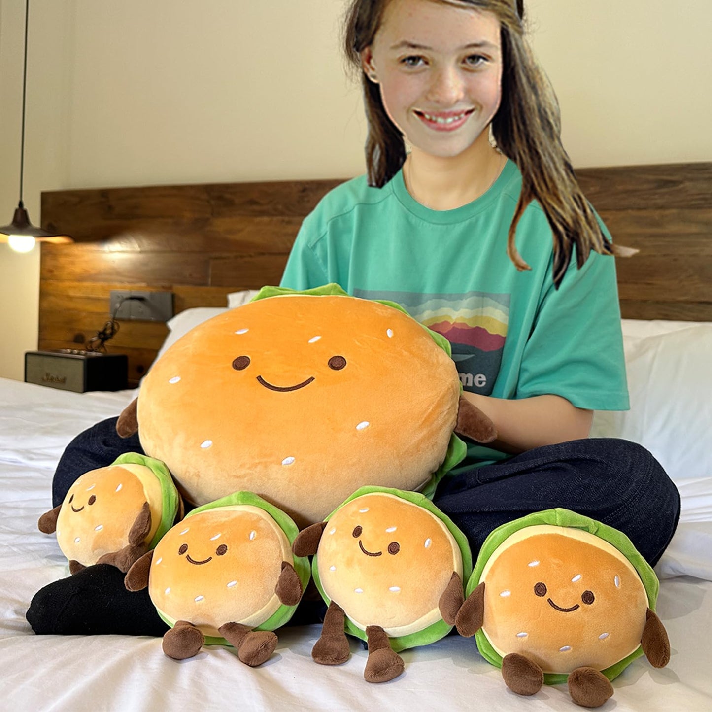 Goylmc Hamburger Plush Toy - Cute Hamburger Stuffed Toy Pillow for Kids