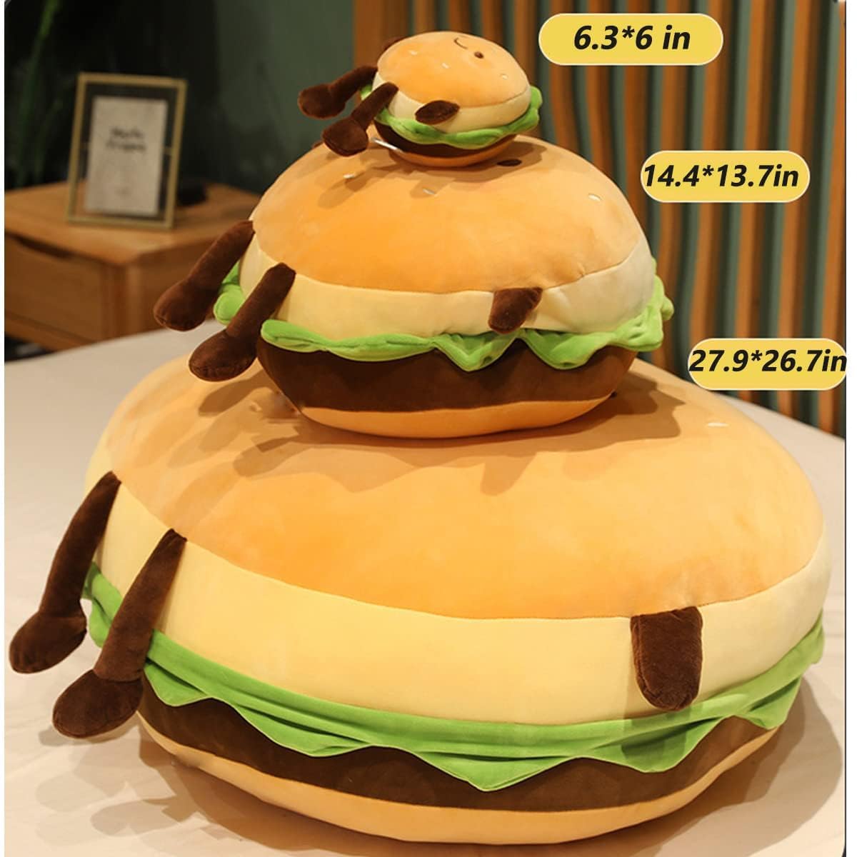 Goylmc Hamburger Plush Toy - Cute Hamburger Stuffed Toy Pillow for Kids