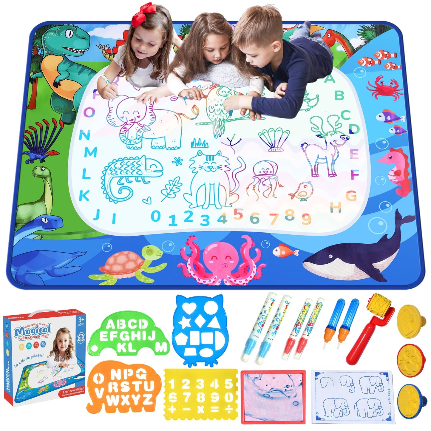 GPPNKC Water Doodle Mat 40x32 – Large Mess-Free Water Drawing Toy for Kids