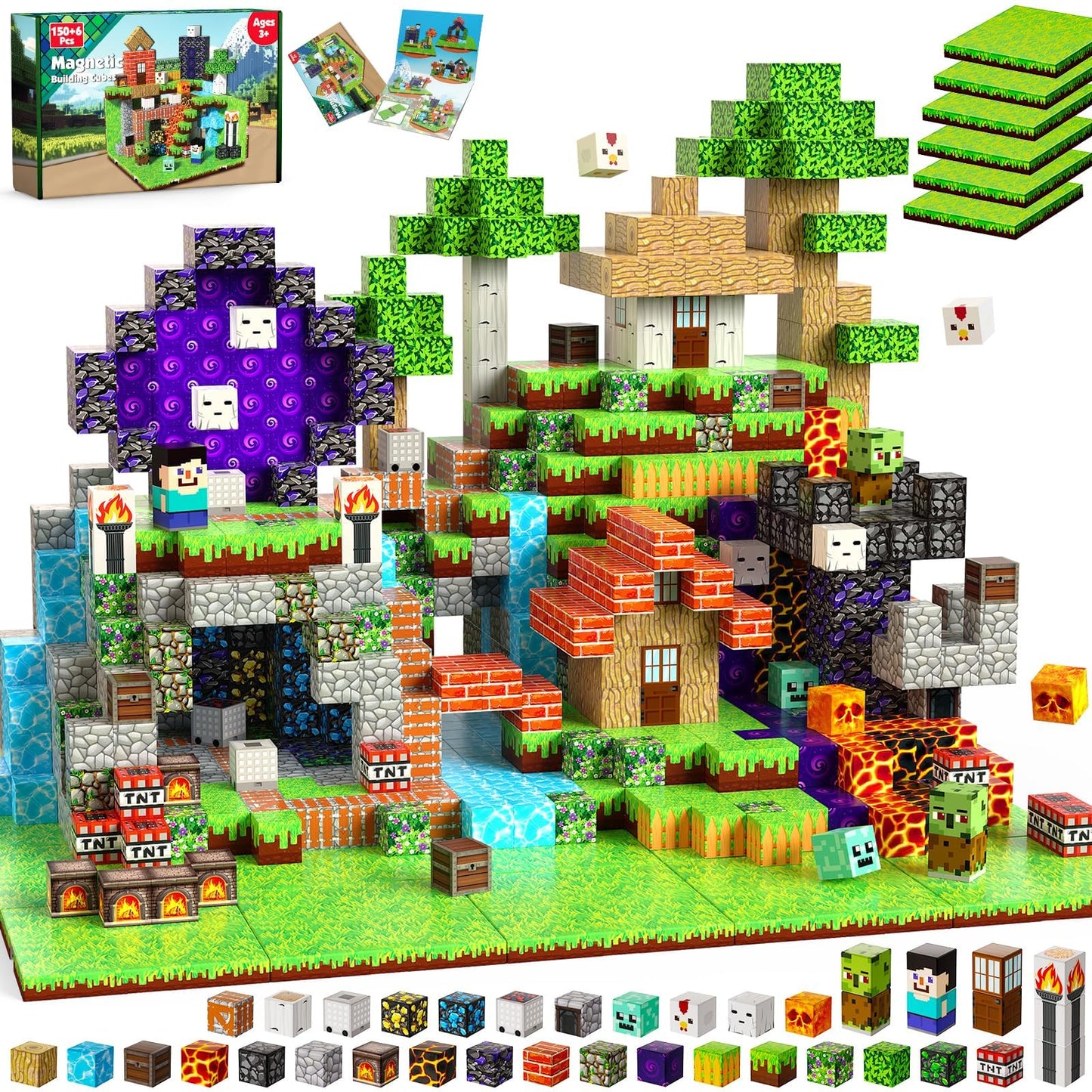 GraceDuck 150 PCS Magnetic Blocks – STEM Building Toy for Kids 3+