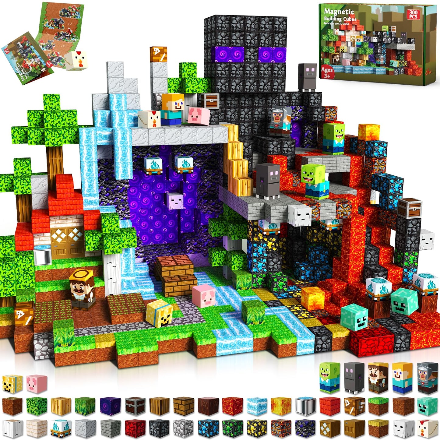 GraceDuck 300 PCS Magnetic Blocks – STEM & Sensory Building Toy for Kids 3+